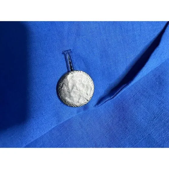 Kobi Halperin Jacket Womens Linen Blend One ButtonBlue Blazer Tencel Size Large - Picture 13 of 16